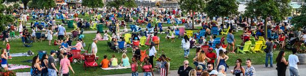 Crowd Spending an Evening on Lawn